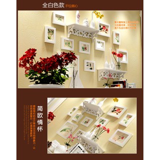 khung ảnh treo tường - Bộ 10 khung ảnh kèm kệ hoa akia lộng lẫy(sỉ / lẻ) MS10kk