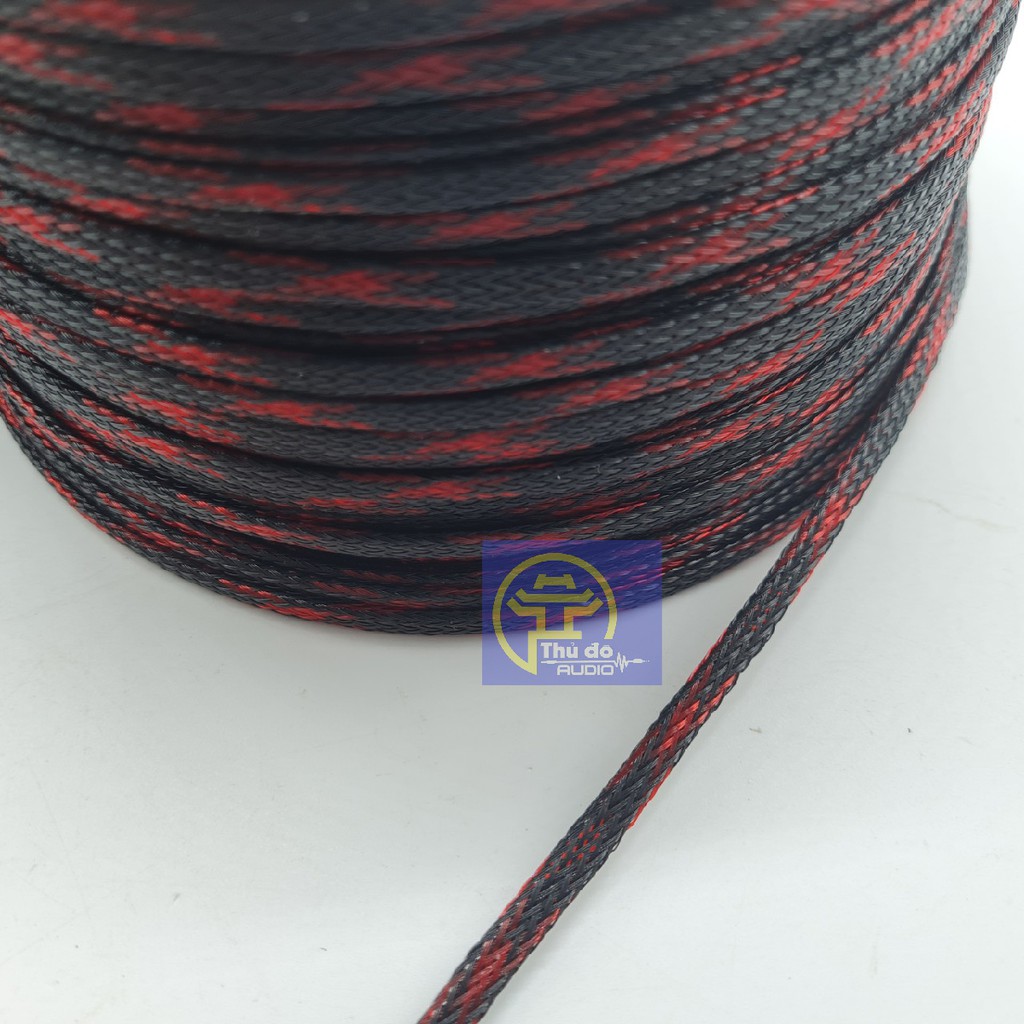 01 met Dây xác rắn vải bọc ngoài dây âm thanh phi 6mm nhiều màu