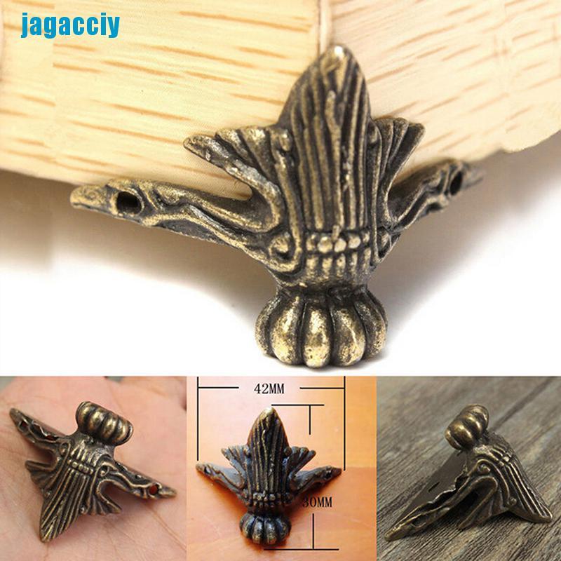 [jagacciy] 4pcs Jewelry Chest Gift Box Wood Case Decorative Feet Leg Corner Protector Guard ggbo