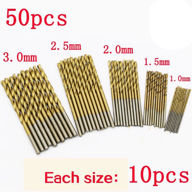Bộ 50 mũi khoan tốc độ cao HSS thép gió