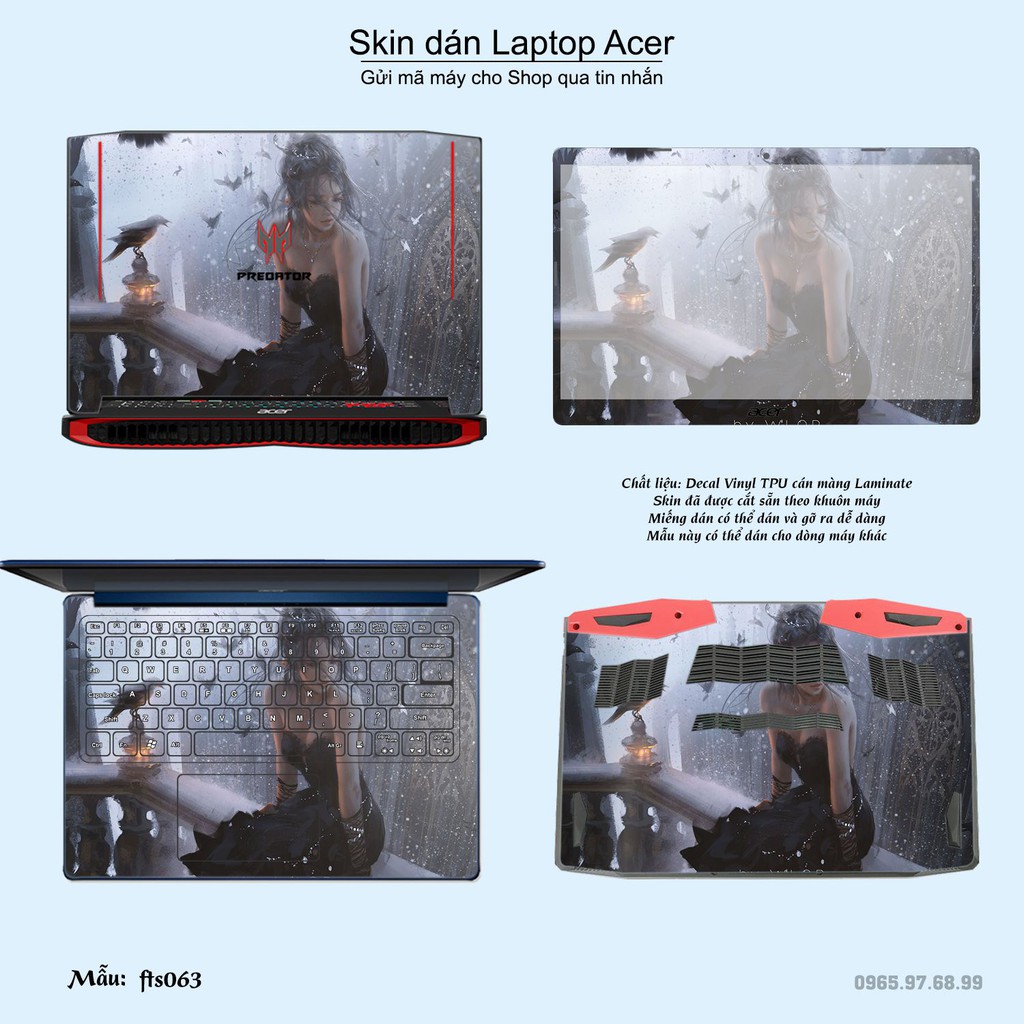 Skin dán Laptop Acer in hình Fantasy nhiều mẫu 7 (inbox mã máy cho Shop)