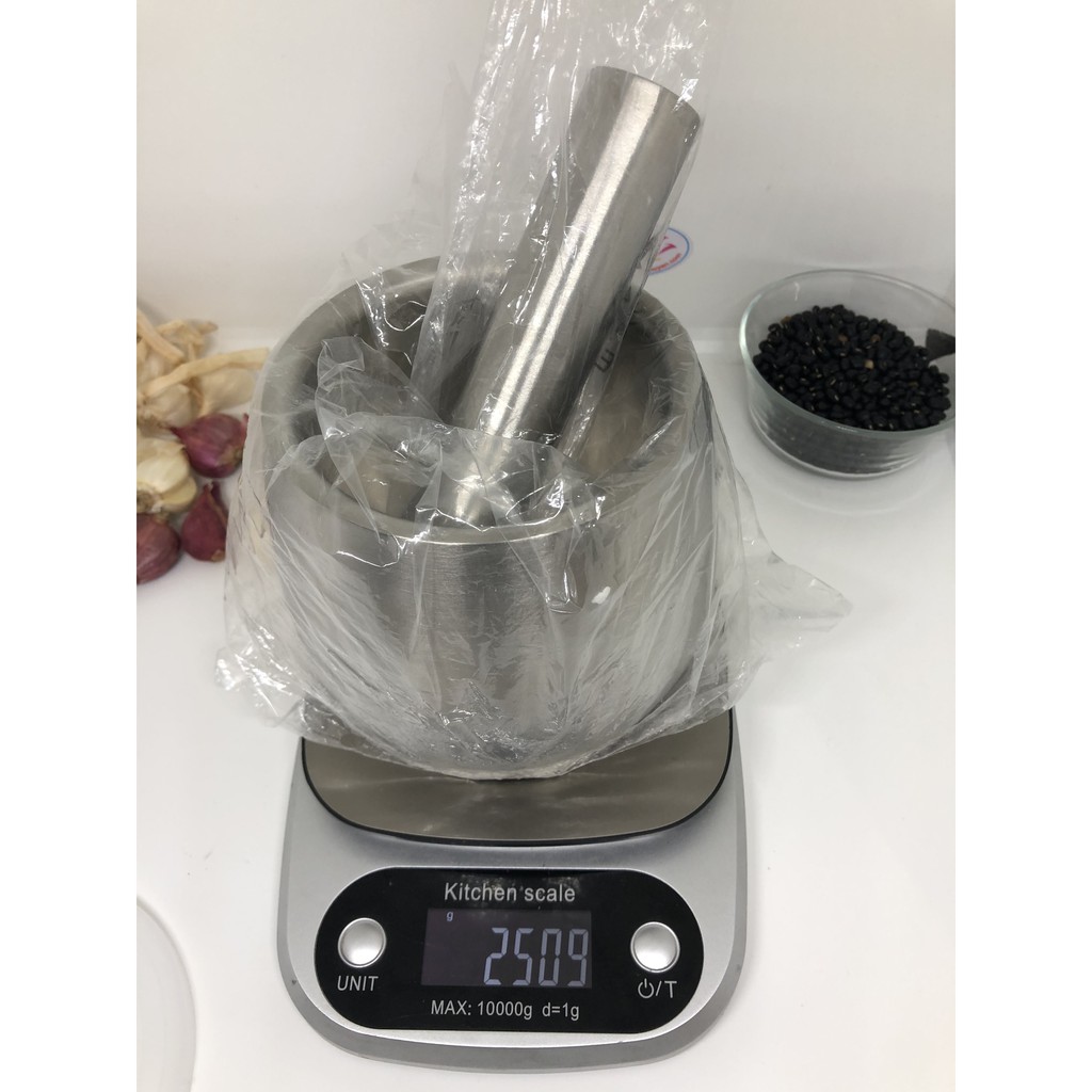 [Sale tới tấp] Bộ cối chày inox 304 cao cấp 1 khối phong cách châu Âu siêu nặng đăm nhẹ nhàng ko văng inoxthanhhuyen