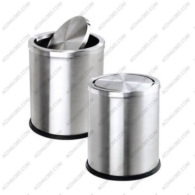 Thùng rác,bật rác inox lật tròn