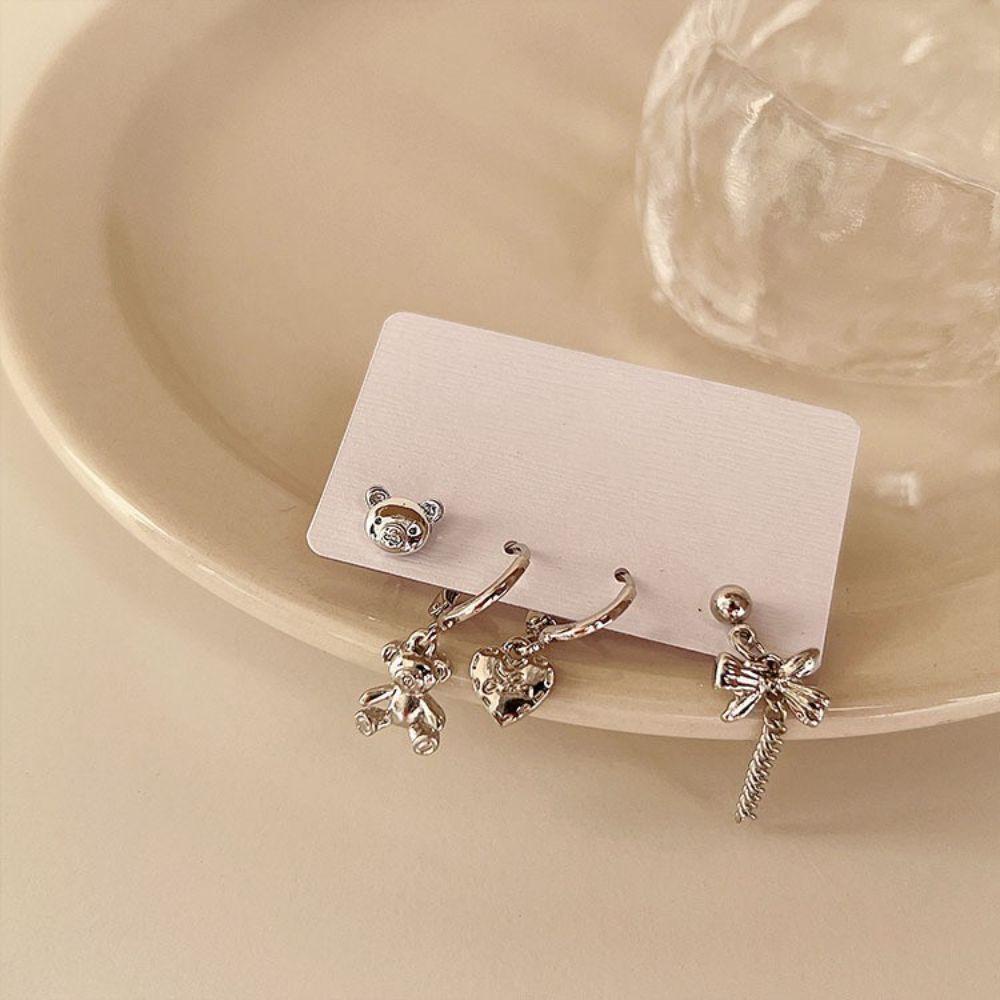 Set 4 Khuyên Tai Dạng Chuỗi Thắt Nơ Thời Trang Dự Tiệc