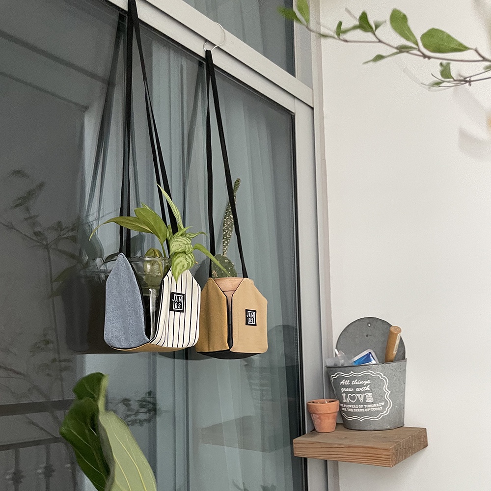 [LAST CHANCE] Jamlos Plant Holder - Túi giỏ vải canvas đa năng tiện lợi treo cây