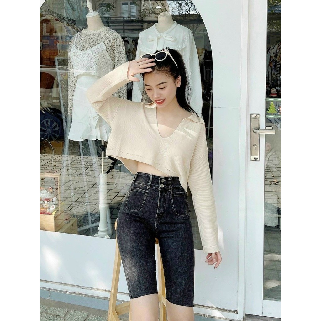 [60kg~90kg] Quần jean ngố / lửng BIG SIZE lưng cao, co dãn mạnh 2 túi cạnh, màu xám lông chuột rách kiểu đẹp 3938 3939