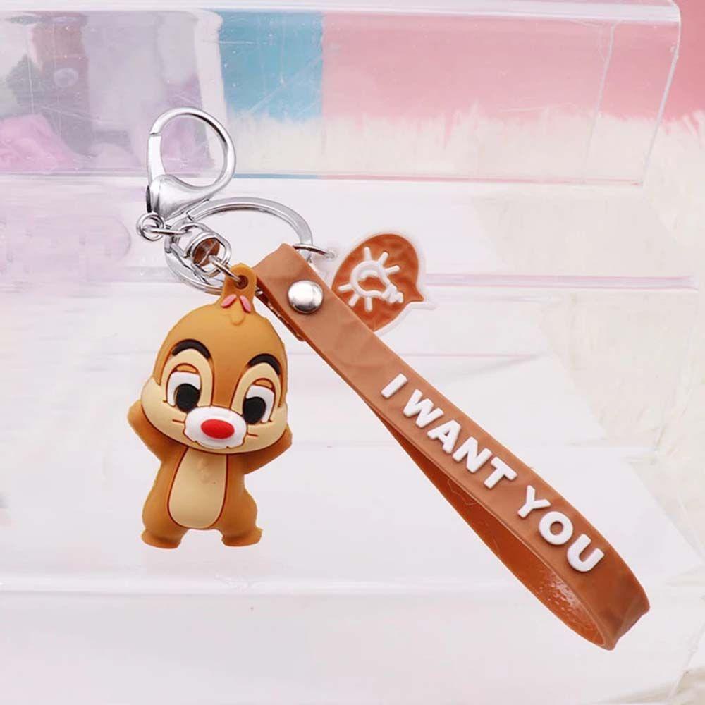 DARNELL Móc Khóa Hình Sóc Hoạt Hình Đáng Yêu