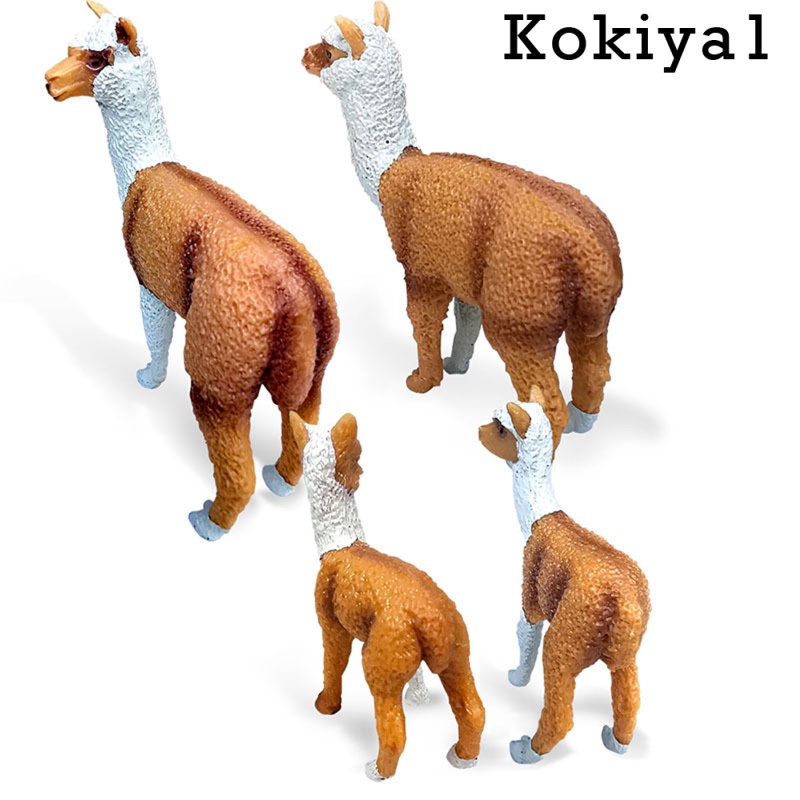 [HOT]4/Set Lifelike Alpaca Figure Farm Zoo Animal Statues Home Tabletop Decors