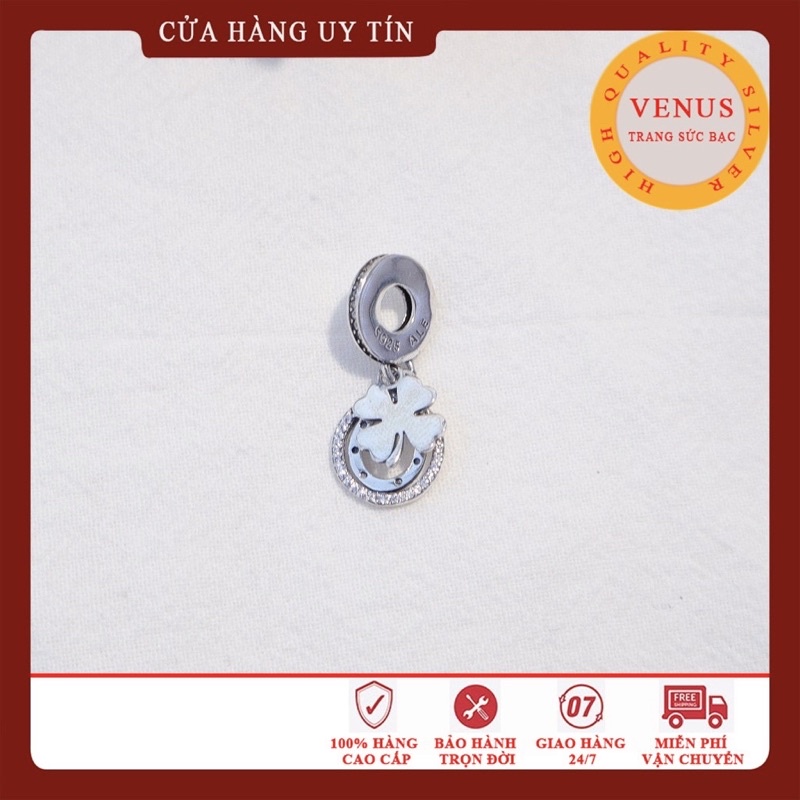 [Hàng cao cấp] Charm bạc 925- Treo cỏ 4 lá móng ngựa- Mã sản phẩm VENUSTC4L