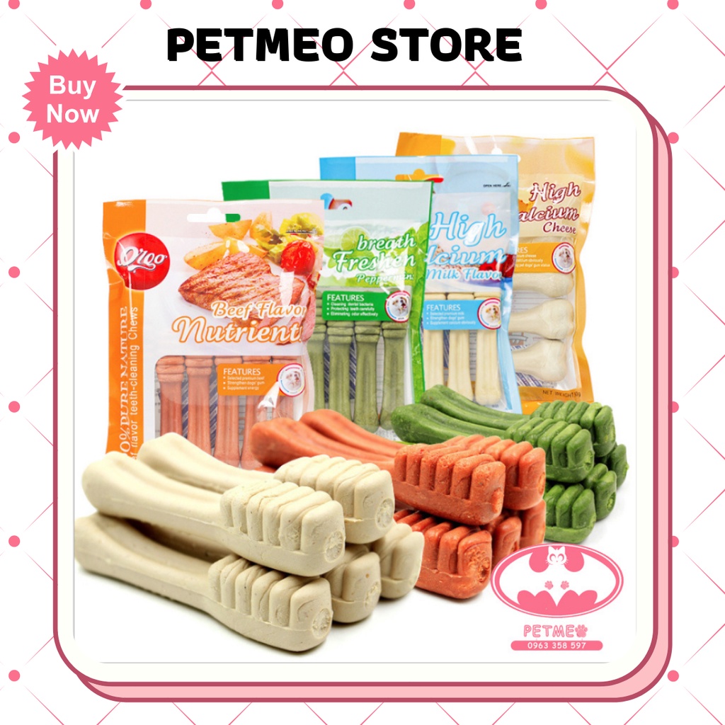 Xương gặm mài răng, làm sạch răng miệng cho chó mèo Orgo (4 vị) - Petmeo