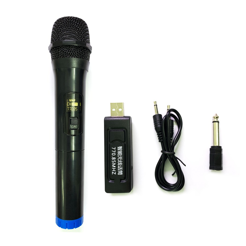 Micro Karaoke Không Dây UHF 770.85MHZ Đa Năng Dành Cho Loa Kéo, Amli, Loa xách tay Bluetooth