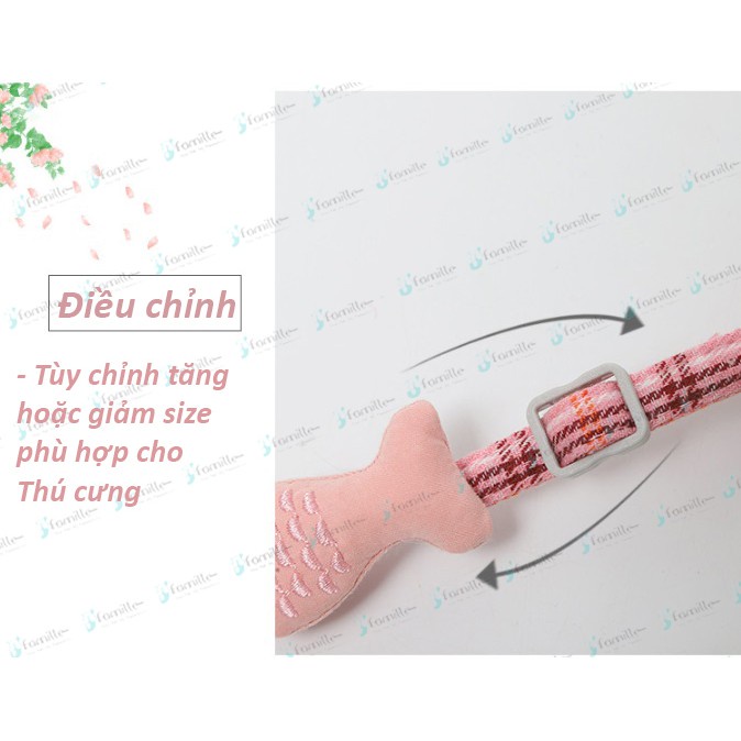 [LÀM ĐẸP]Dây Đeo Cổ Cho Mèo,Vòng Cổ Gắn Cá, Phong Cách Nhật Bản. Freesize. Sẵn 4 Màu Lựa Chọn. JF50