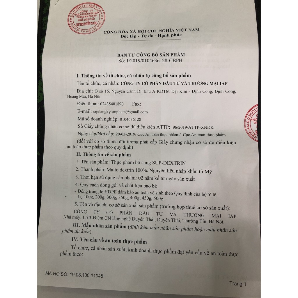 BỘT ĐƯỜNG SUPDEXTRIN