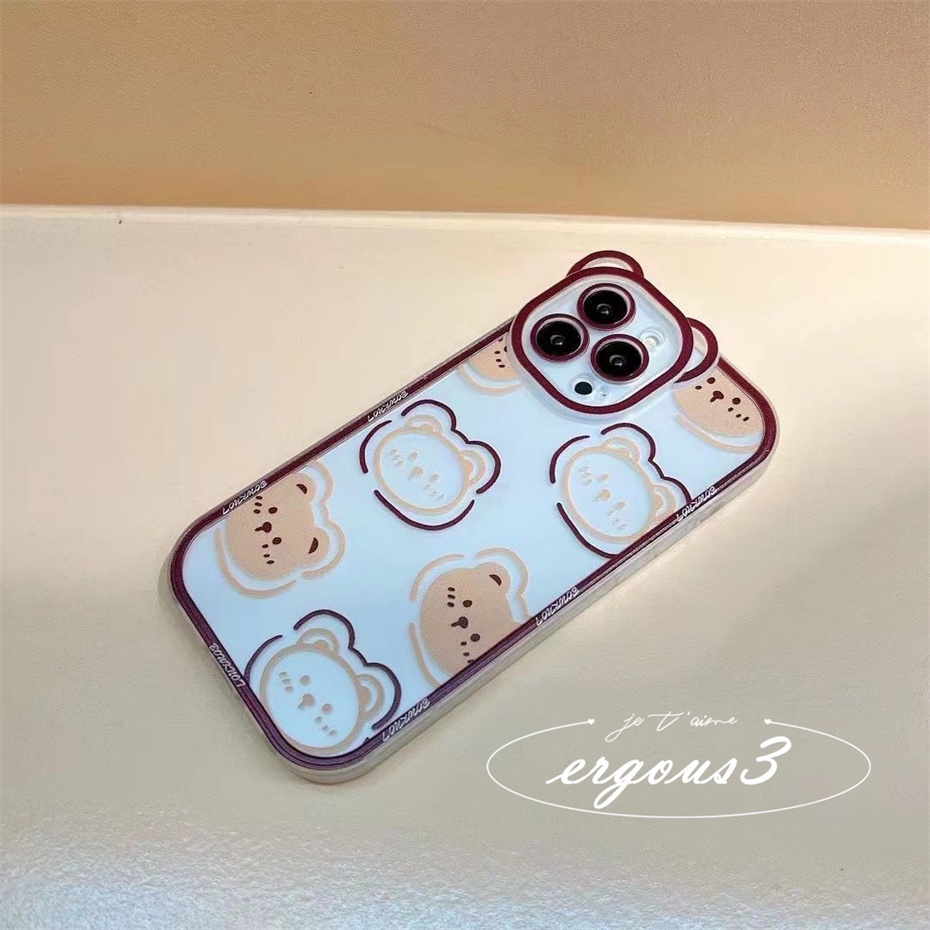 Ốp Điện Thoại Mềm Họa Tiết Gấu Hoạt Hình Sáng Tạo Cho iPhone 14 13 12 11 Pro Max SE2020 X XR Xs Max 7 8 6 6s Plus