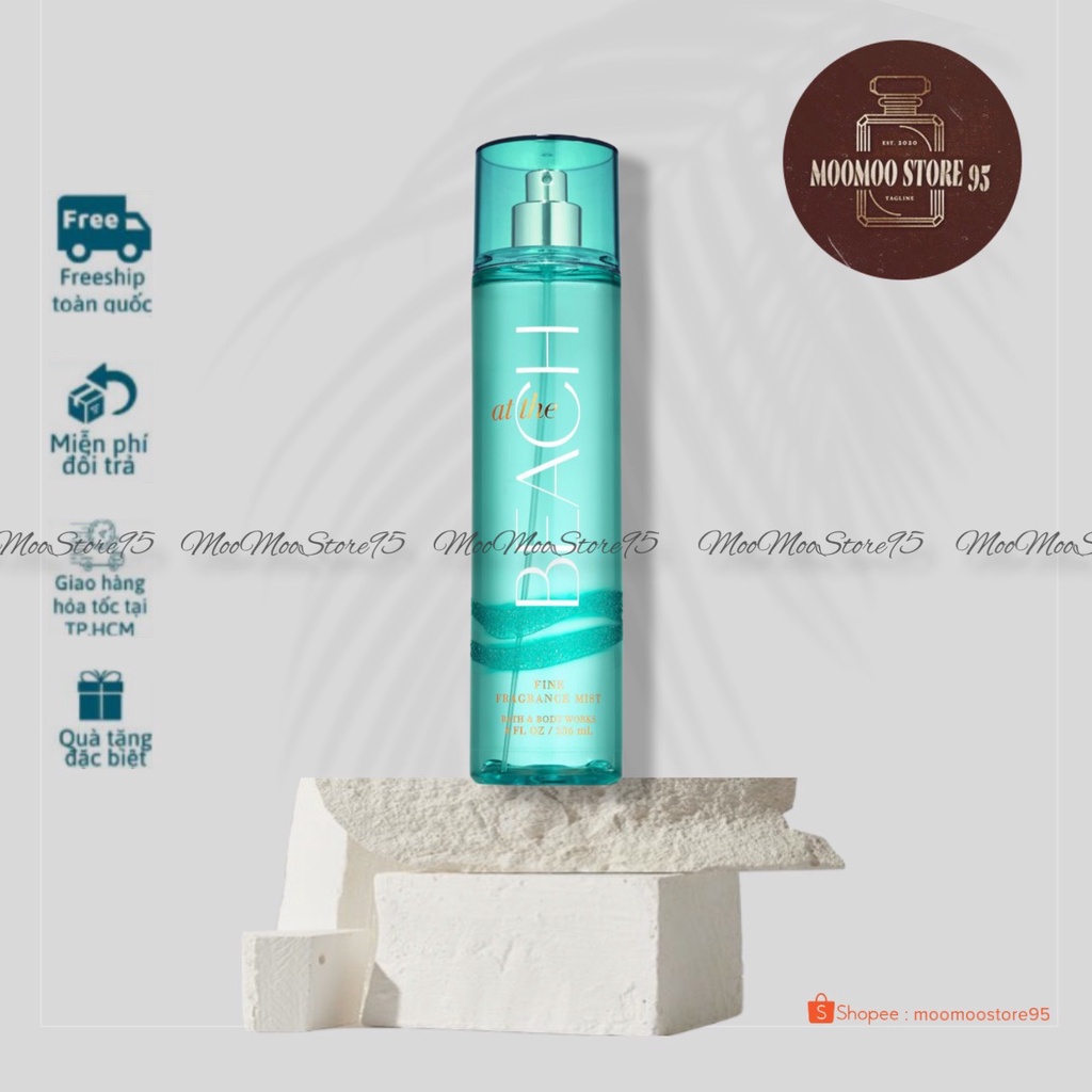 Xịt thơm toàn thân 𝐁𝐚𝐭𝐡 &amp; 𝐁𝐨𝐝𝐲 𝐖𝐨𝐫𝐤𝐬 mùi At the Beach 236ml Full Seal -
