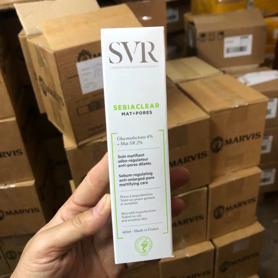 ✅ Kem Dưỡng Kiềm Dầu Giảm Mụn Và Thu Nhỏ Lỗ Chân Lông SVR Sebiaclear Mat + Pores 40ml