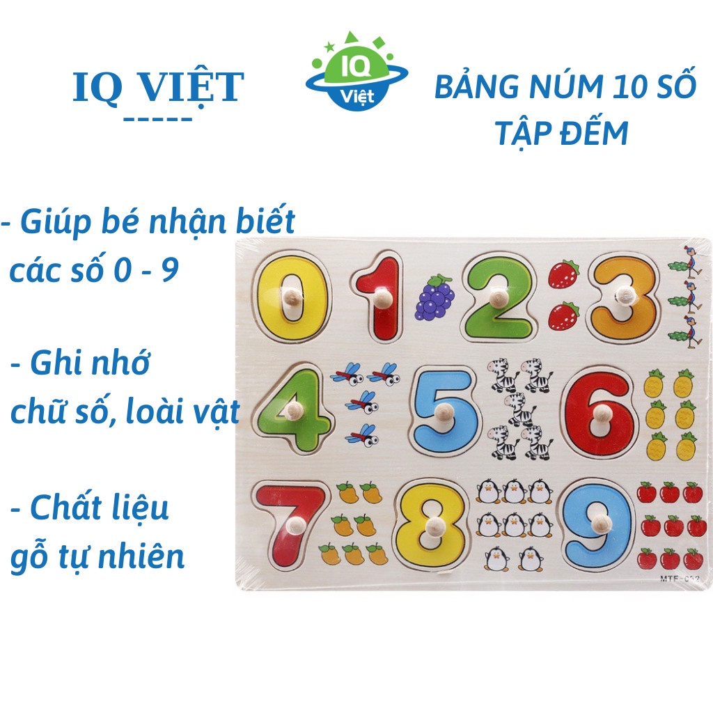 Bảng Núm 10 Số Tập Đếm Cho Bé