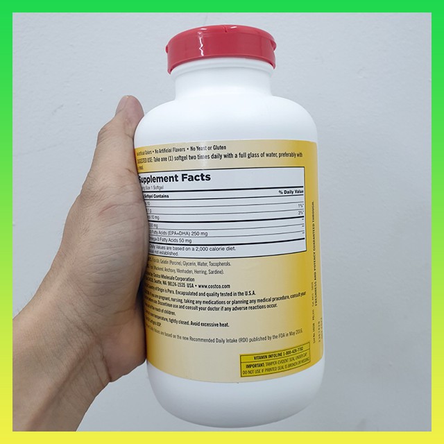 Viên uống dầu cá Omega 3 Fish Oil 1000mg Kirkland hộp 400 viên | BigBuy360 - bigbuy360.vn