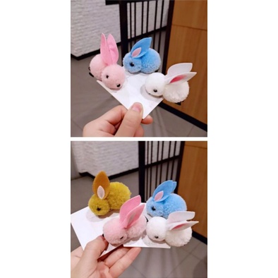 Sẵn - Set 6 kẹp tóc hình thỏ con siêu yêu cho bé gái