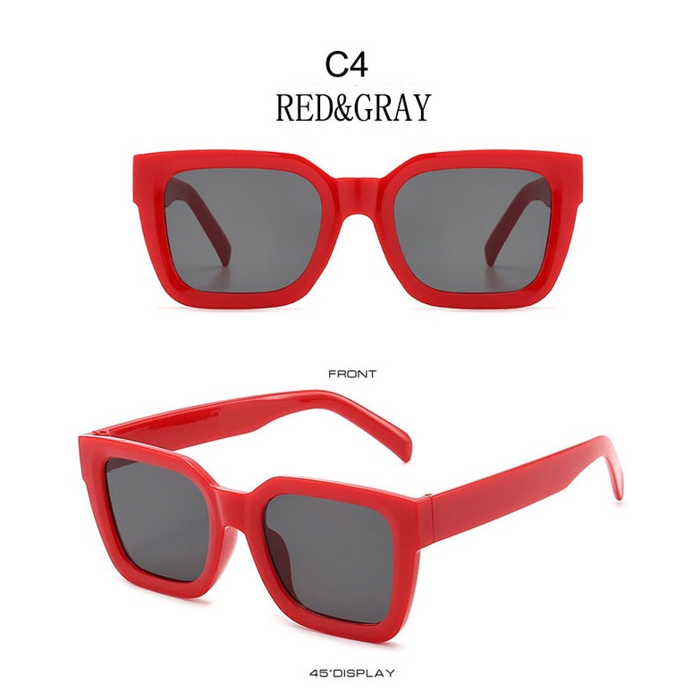 Kính mát Samjune MN5229 gọng vuông màu gradient chống tia UV400 sang trọng retro chất lượng cao vintage cho nữ