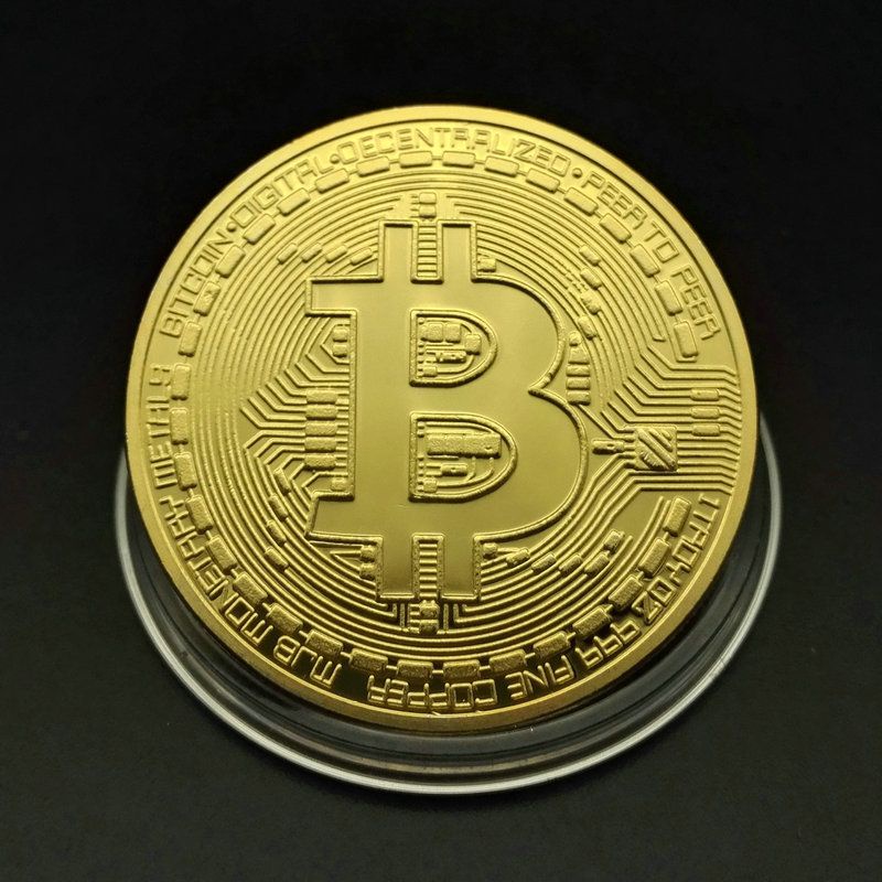 Đồng Tiền May Mắn Bitcoin Mạ Vàng 24 + Hộp Nhựa Đi Kèm