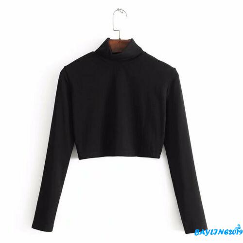 Áo Thun Dài Tay Cổ Lọ Thời Trang Cho Nữ