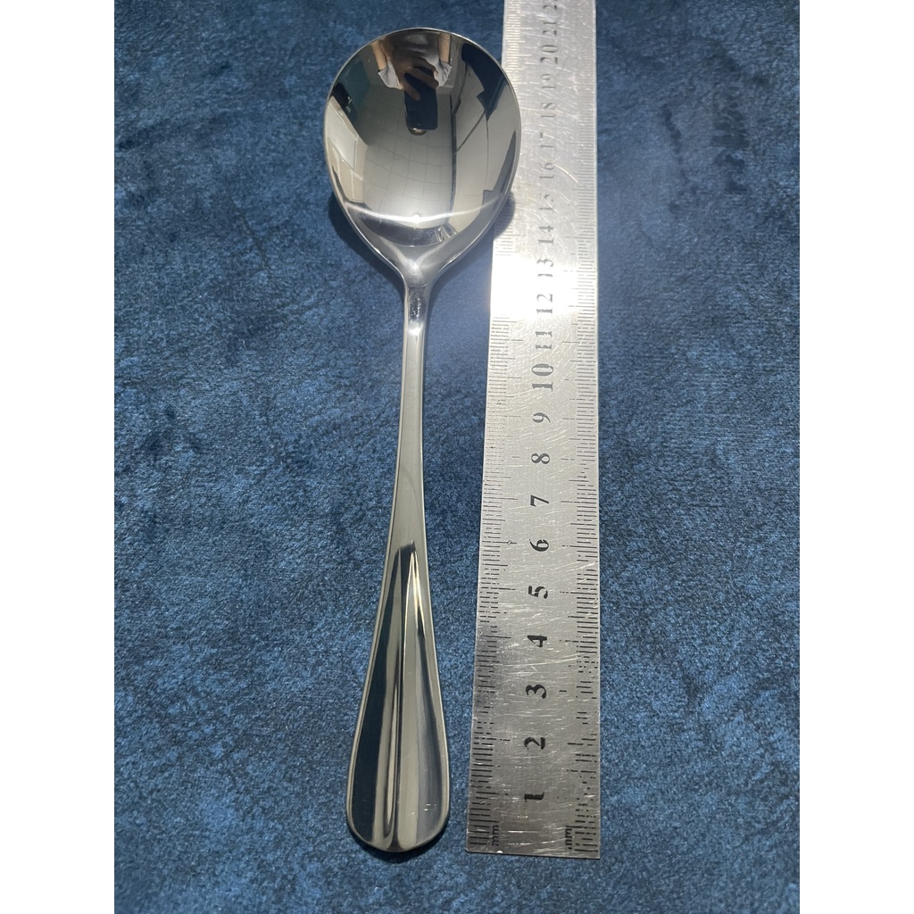 Muỗng  Súp Tròn _ Muỗng Ăn Miệng Tròn Cán Gân Cao Cấp Inox #304
