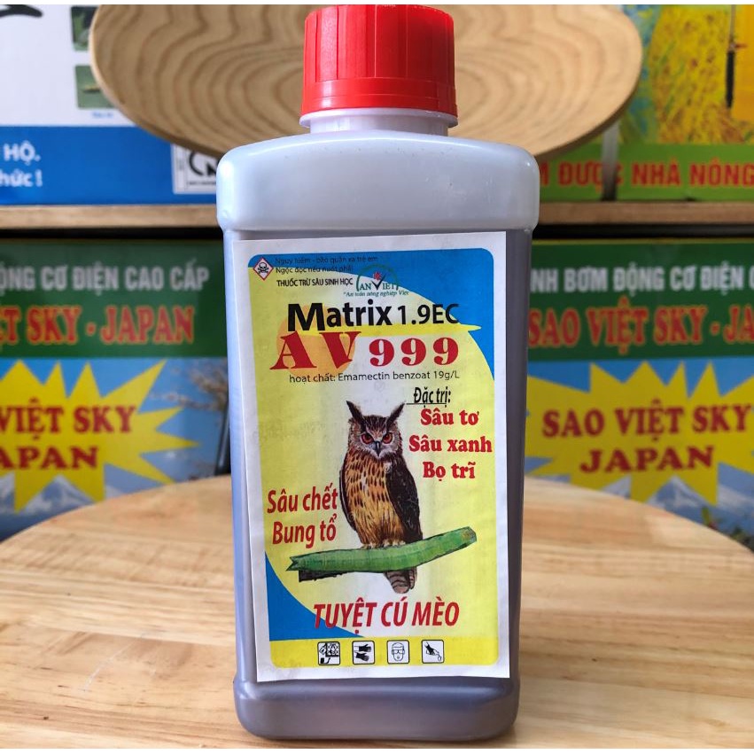 Trừ sâu sinh học Matrix 1.9EC - Chai 240ml; Chế phẩm trừ sâu sinh học chuyên dành cho rau màu, cây ăn quả
