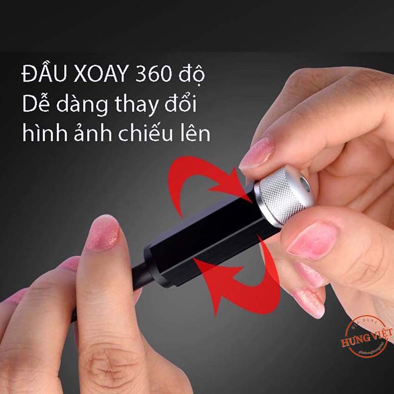 Đèn chiếu rọi Laser trần nhà , xe hơi ... gồm 4 kiểu sáng dùng nguồn USB [ĐÈN XE HƠI]