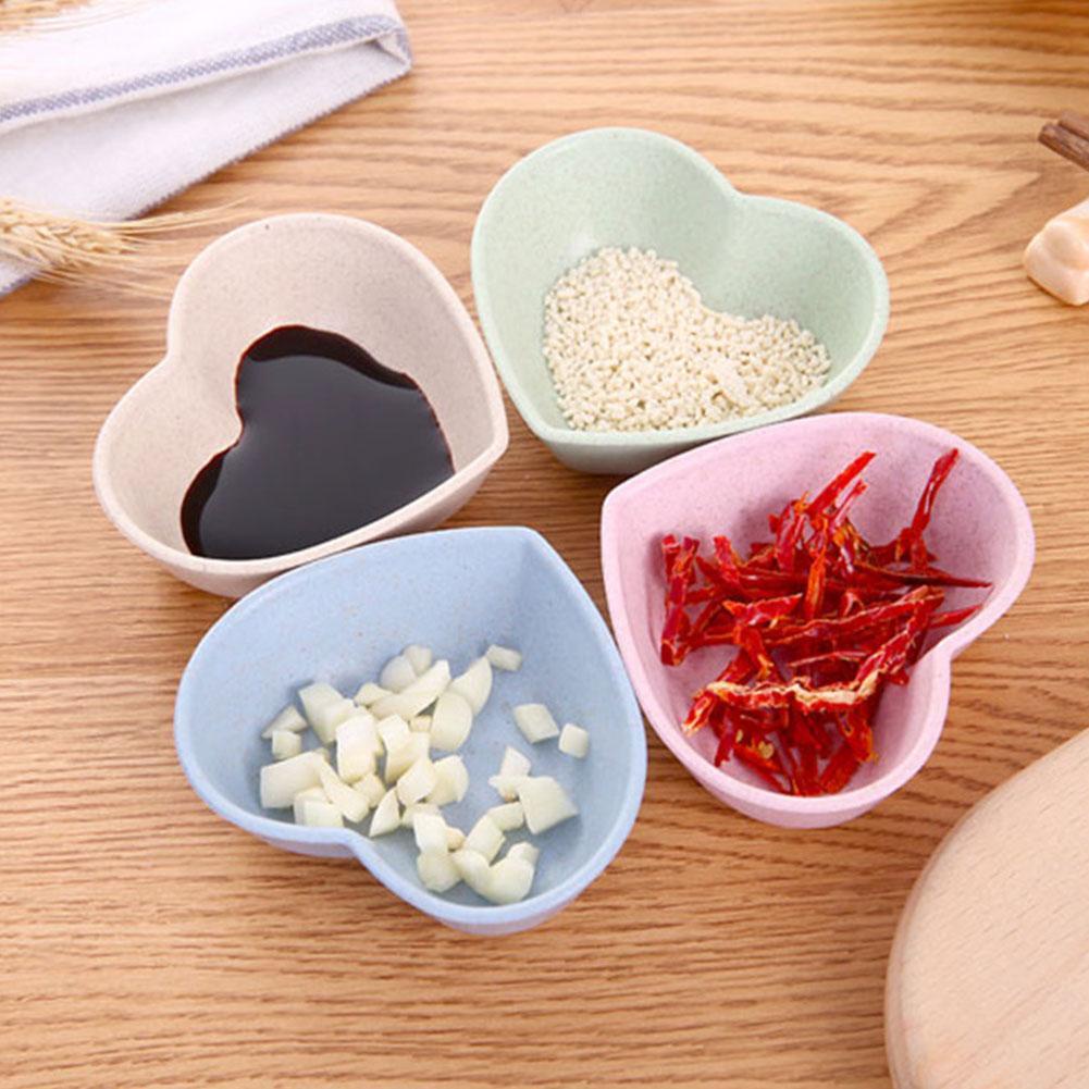 1 Chén Nhựa L6D1 Đựng Nước Chấm Hình Trái Tim Sáng Tạo