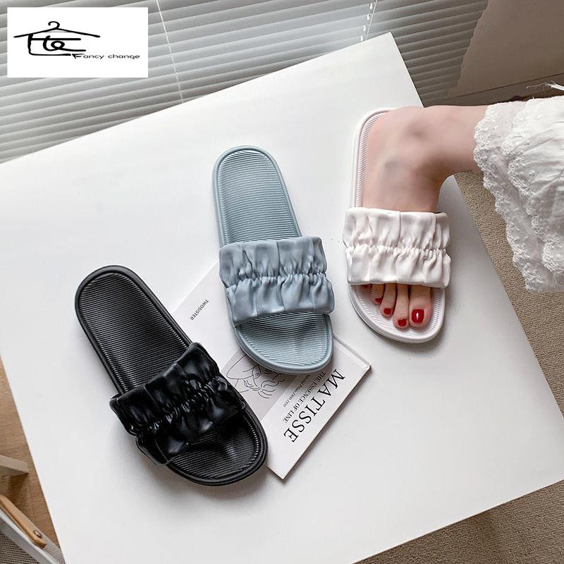 Dép Sandal Đế Phẳng Chống Trượt Màu Sắc Đơn Giản Thời Trang Mùa Hè Dành Cho Nữ