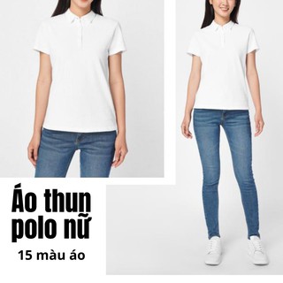 Áo thun có cổ nữ 15 màu trơn 🔹FREESHIP🔹 Áo có cổ nữ tay ngắn màu trơn