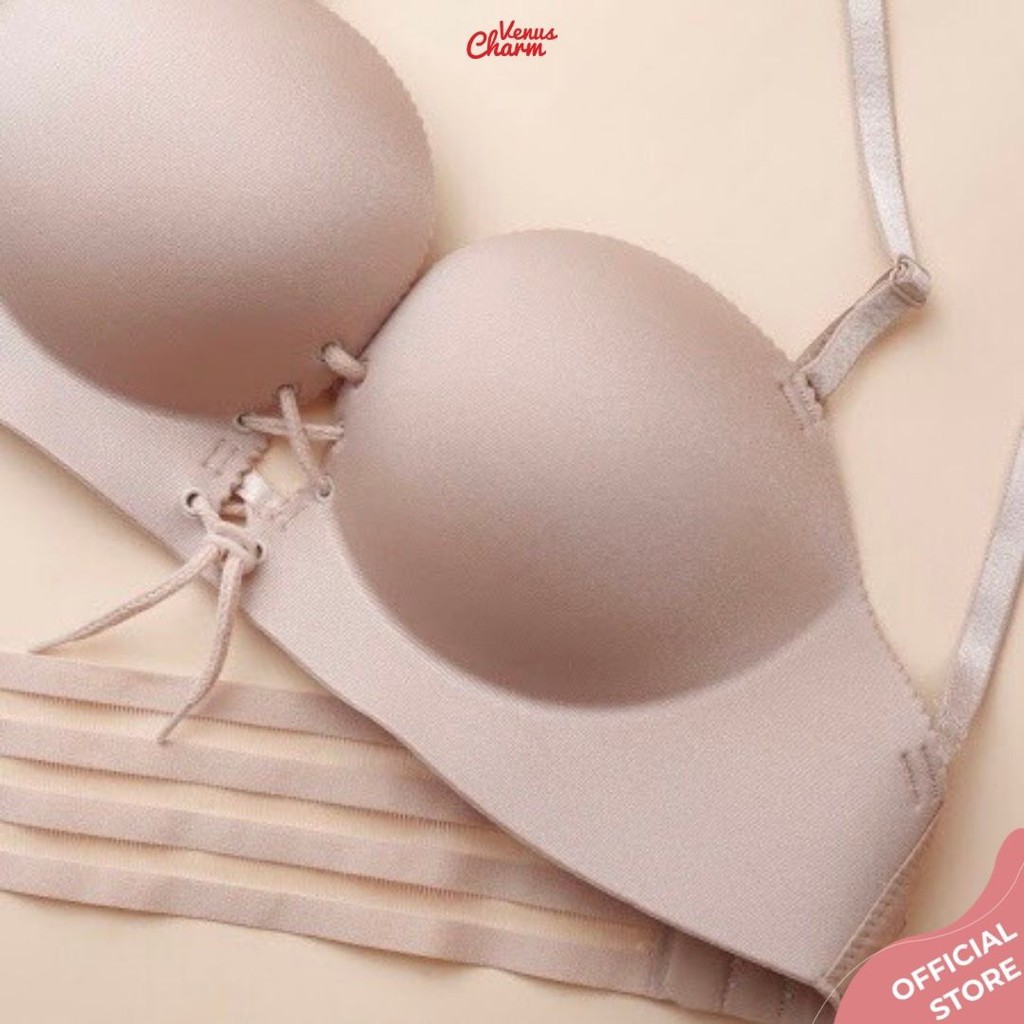 Áo quây ngực su đúc rút dây Venus Charm quai lưng trong suốt đệm siêu nâng đẩy 2902