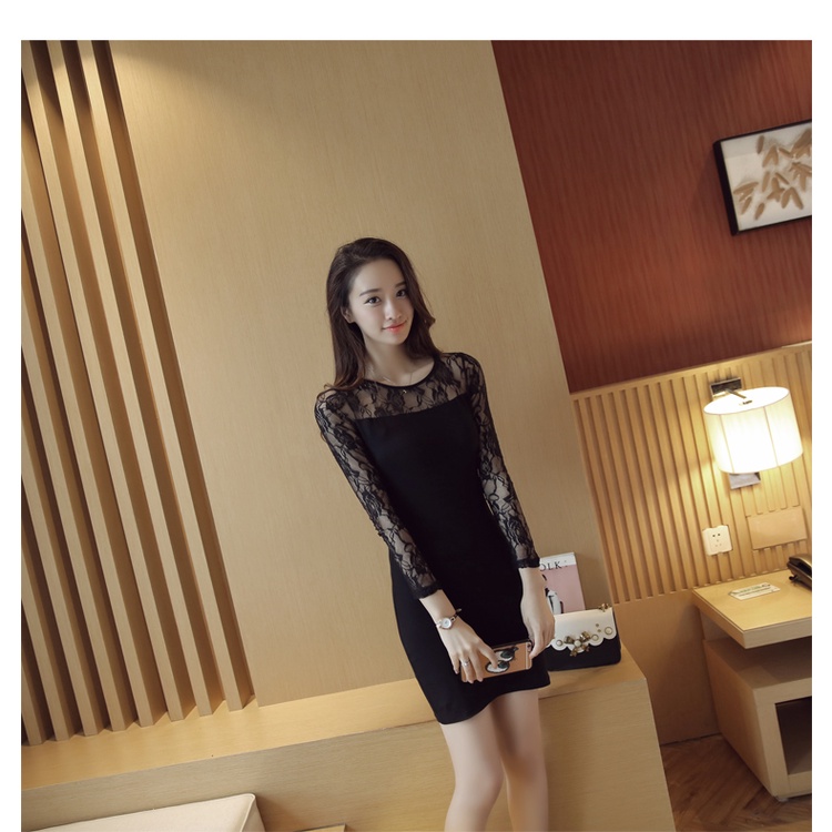 Đầm váy nữ công sở ôm body phối ren D64