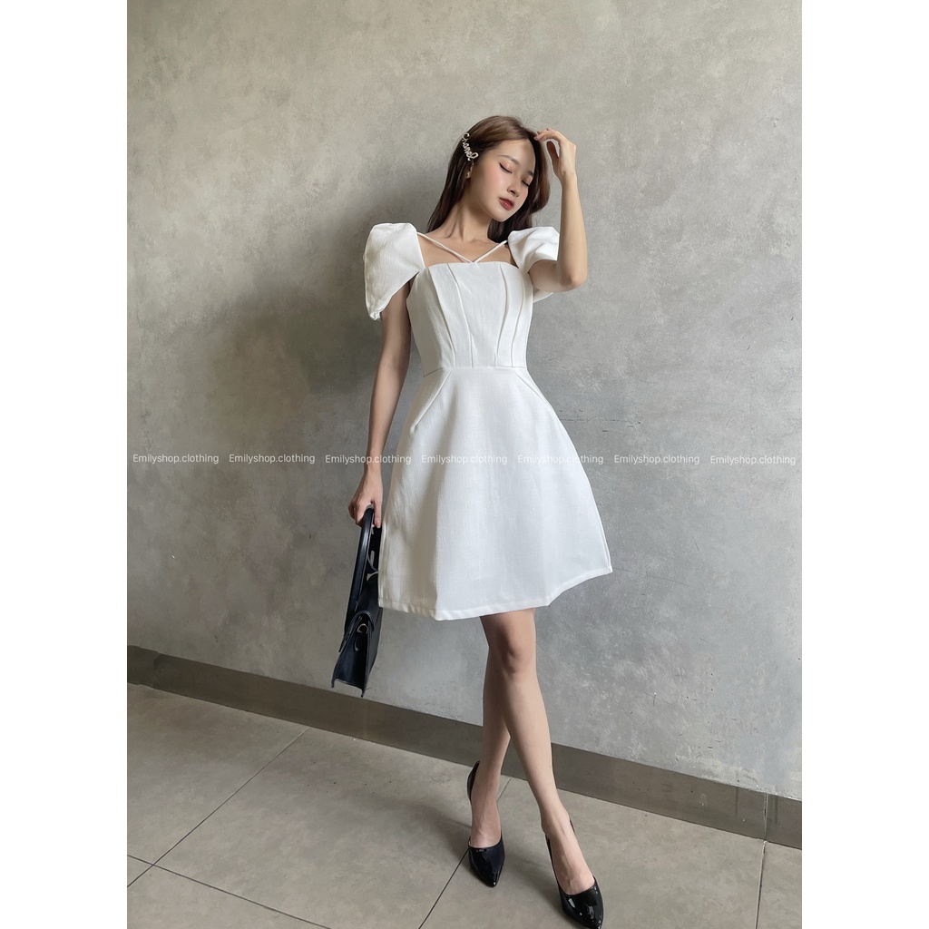 Đầm dáng xòe mini tay ngắn Emilyshop ulzzang