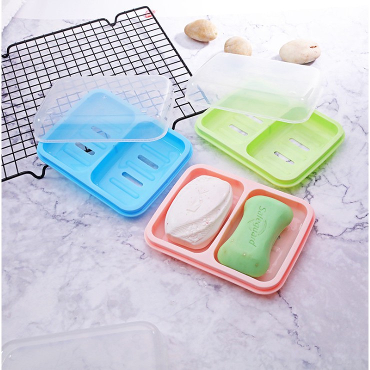 Khay đựng xà bông cục 2 ngăn