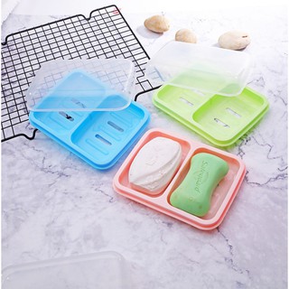 Khay đựng xà bông cục 2 ngăn