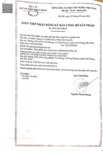 Viên uống bổ xung vitamin và khoáng chất cho cơ thể GREENMATON | Thế Giới Skin Care