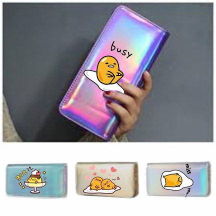 Ví trứng lười gudetama hologram VHI28 ví dẹt thời trang nhiều ngăn ví dáng dài cute dễ thương