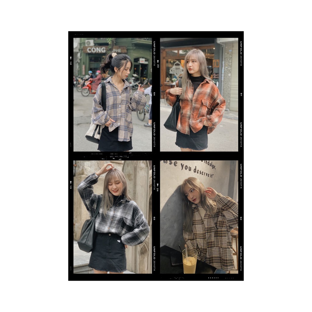 [Mã WASKT304 giảm 15% tối đa 30K đơn 99K] Áo sơ mi kẻ túi ngực SA398 1994closet | BigBuy360 - bigbuy360.vn