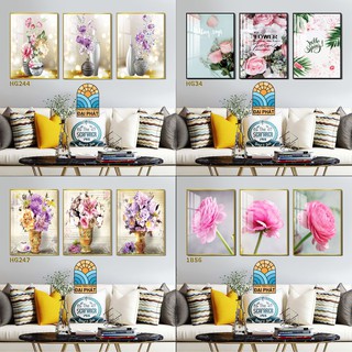 [HCM] Bộ 3 tấm tranh tráng gương cao cấp có kèm khung