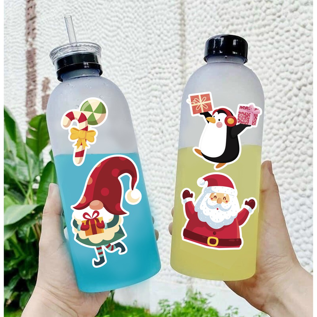 Set Sticker Noel 2021 Kích Thước A5 - Sticker Dán Điện Thoại Laptop Cắt Sẵn Từng Hình Có Keo Dán