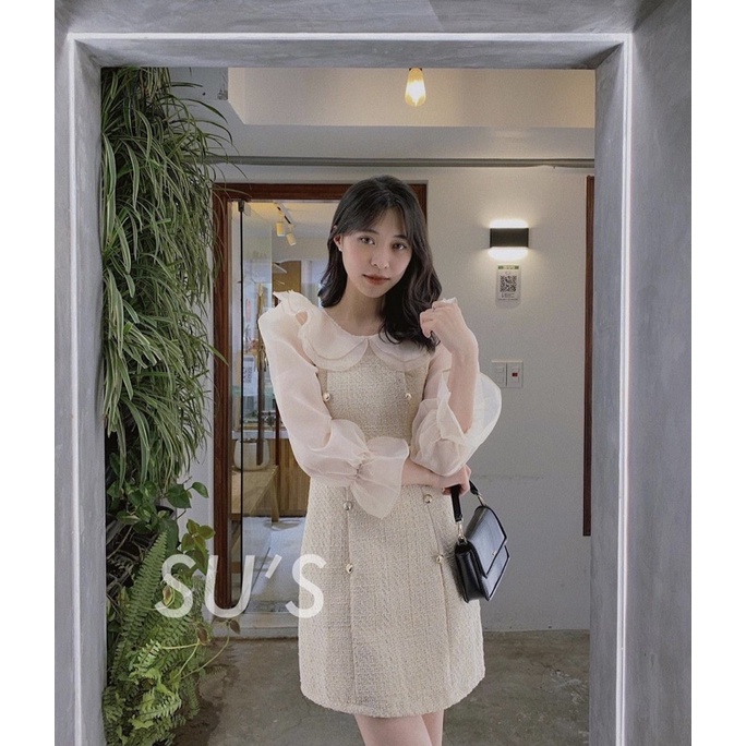 VÁY DẠ TWEED PHA TAY VOAN SIÊU SANG (hàng sẵn) | BigBuy360 - bigbuy360.vn