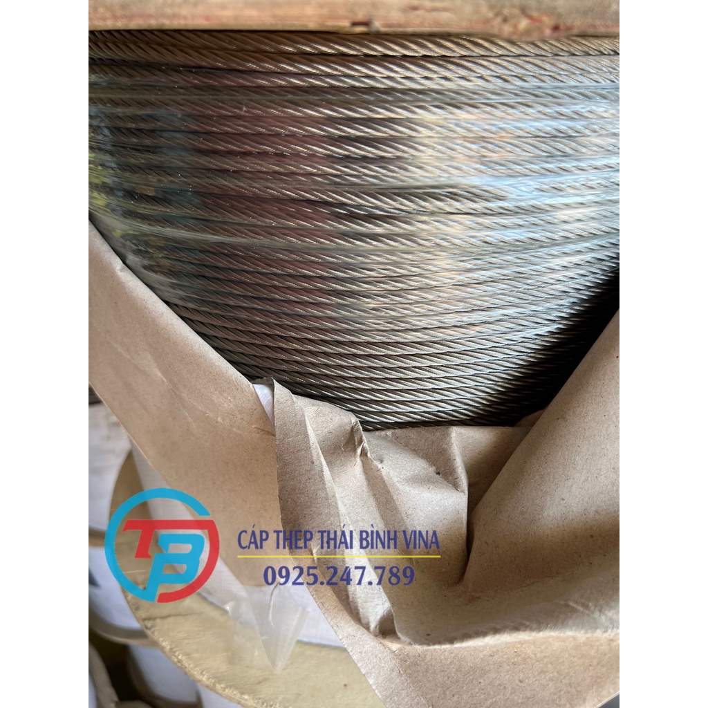Cáp inox 304 (5 ly, 6 ly, 8 ly, 10 ly) - Cuộn 100 mét CÁP THÉP Thái Bình Vina