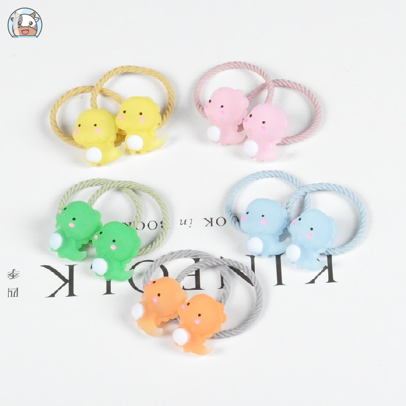 Dây Cột Tóc Co Giãn Họa Tiết Hoạt Hình Phong Cách Hàn Quốc