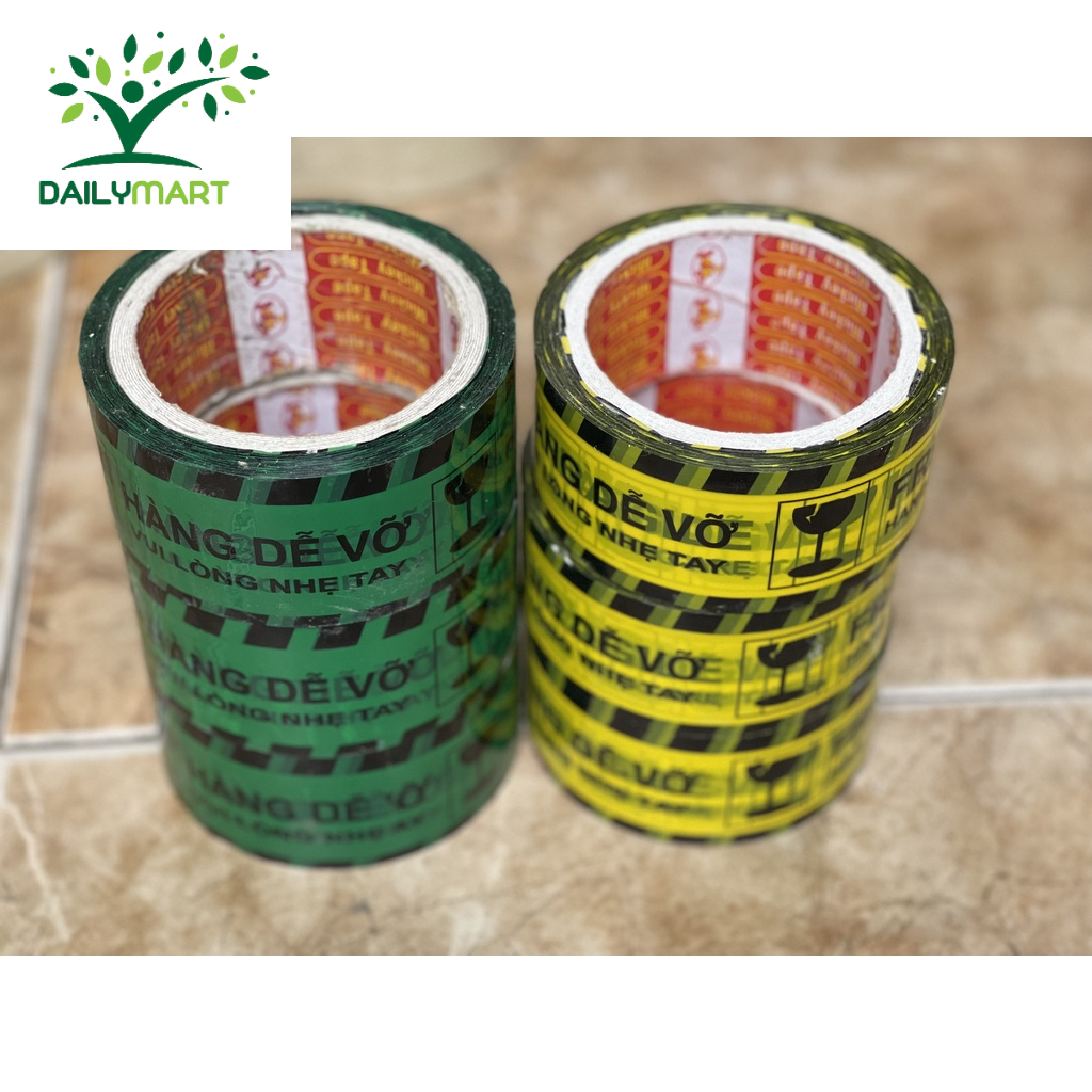 Băng Dính/Băng Keo Hàng Dễ Vỡ Bản 48mm Dài 80yard Nhiều Màu