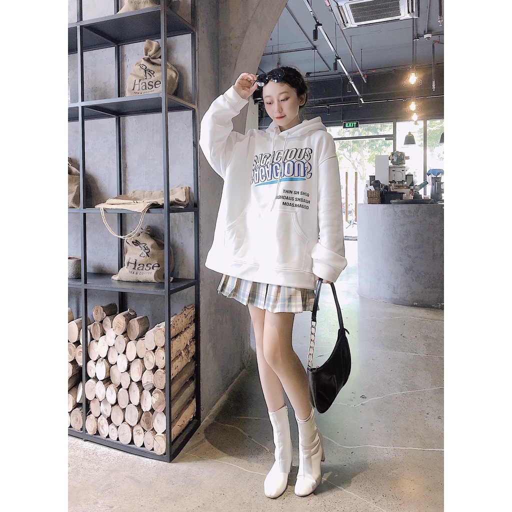 Áo Hoddie nam nữ nỉ bông in chữ SAGA form rộng ZoZo_Unisex
