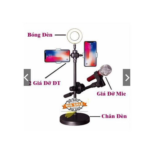 Bộ đèn Livestream 4 in 1 đa năng tiện lợi