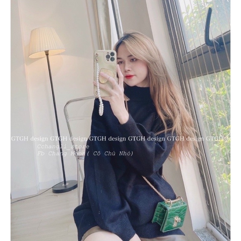 Áo Len Xẻ Vai Form Giấu Quần Siêu Xinh - Phong Cách Hàn Quốc - Hàng Cao Cấp Dalyn