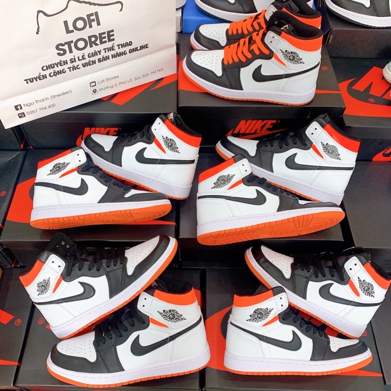 [ẢNH THẬT] Giày thể thao Air Jordan 1 Retro High Electro Orange xám cam cổ cao mẫu mới, siêu đẹp dành cho nam nữ